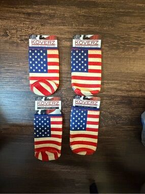 American Flag Neoprene Bottle Insulator - Red, White & Blue